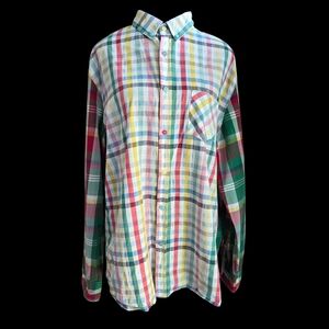 Desigual Vibrant Checkered Men's Shirt Size XL